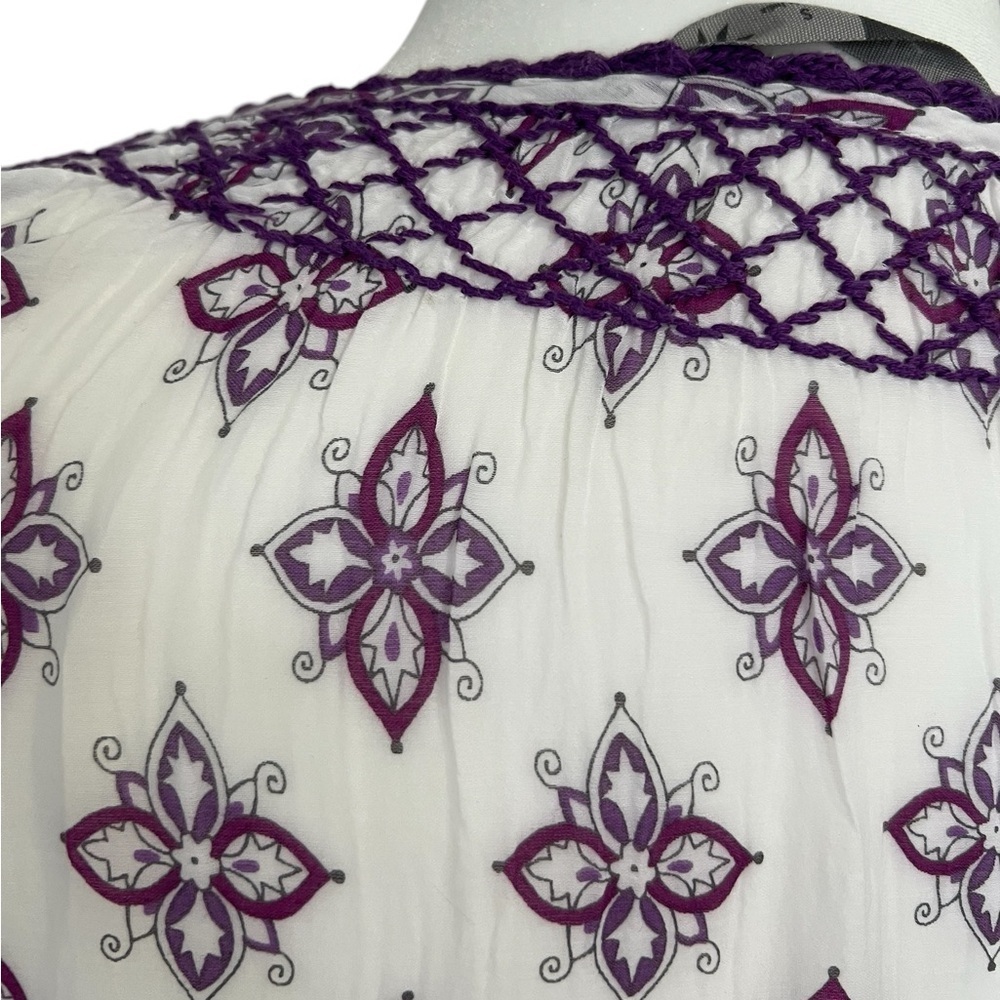 Athleta Tallulah Coverup Tunic
Size S White & Purple | Embroidered Gauzy Cotton - Picture 7 of 7